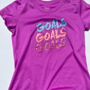 Girls Reebok Athletic Tee Goals Pink Purple
